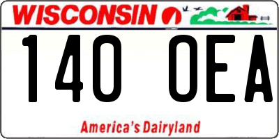 WI license plate 140OEA