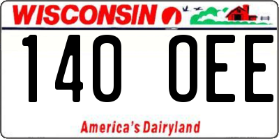 WI license plate 140OEE