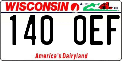 WI license plate 140OEF