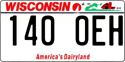WI license plate 140OEH