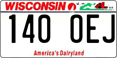 WI license plate 140OEJ