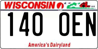 WI license plate 140OEN
