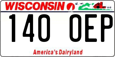 WI license plate 140OEP