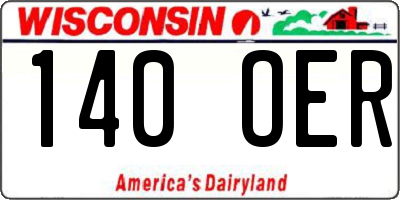 WI license plate 140OER