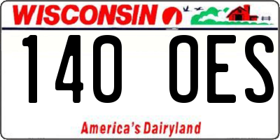 WI license plate 140OES