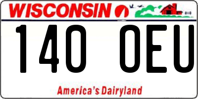 WI license plate 140OEU