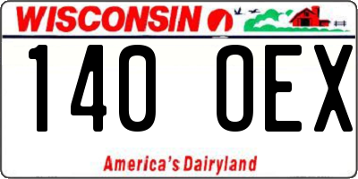 WI license plate 140OEX