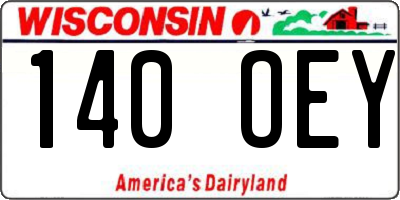 WI license plate 140OEY