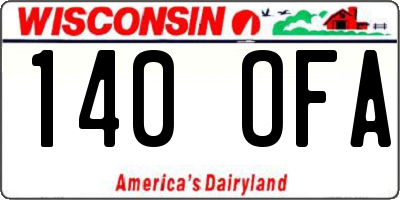 WI license plate 140OFA