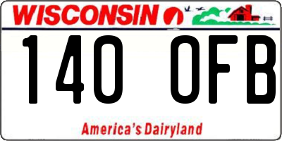 WI license plate 140OFB