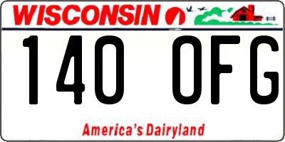 WI license plate 140OFG