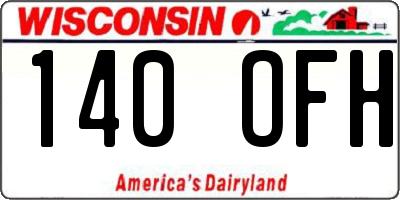 WI license plate 140OFH