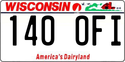 WI license plate 140OFI