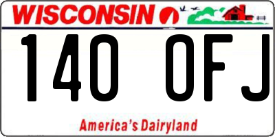 WI license plate 140OFJ