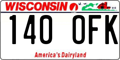 WI license plate 140OFK