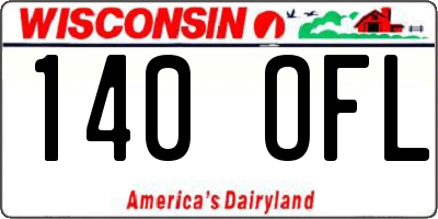 WI license plate 140OFL