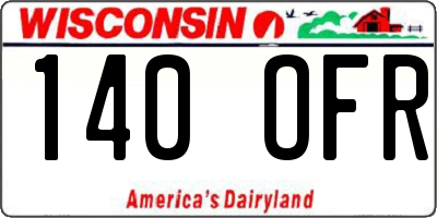 WI license plate 140OFR
