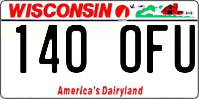 WI license plate 140OFU
