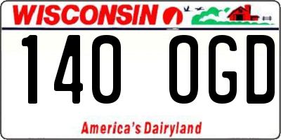 WI license plate 140OGD
