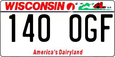 WI license plate 140OGF