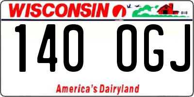 WI license plate 140OGJ