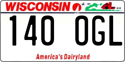 WI license plate 140OGL