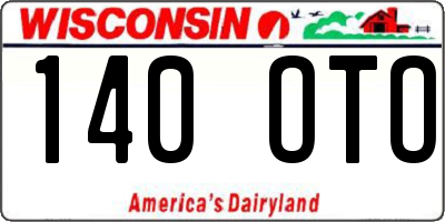 WI license plate 140OTO