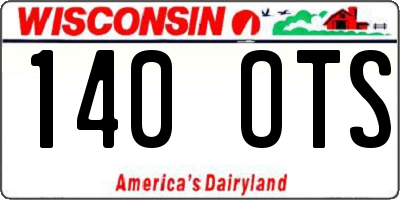 WI license plate 140OTS