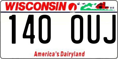WI license plate 140OUJ