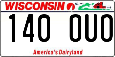 WI license plate 140OUO