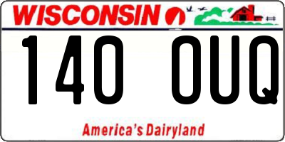 WI license plate 140OUQ