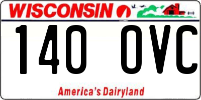 WI license plate 140OVC