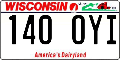 WI license plate 140OYI