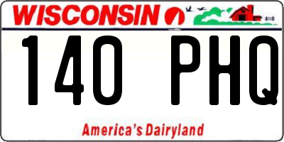 WI license plate 140PHQ
