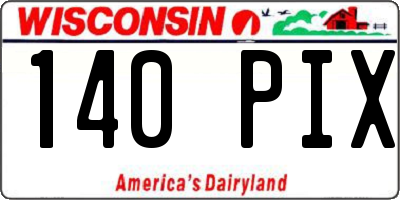 WI license plate 140PIX