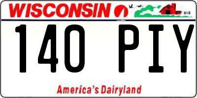WI license plate 140PIY