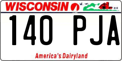 WI license plate 140PJA