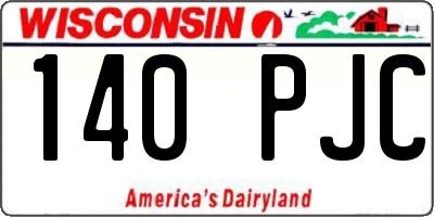 WI license plate 140PJC