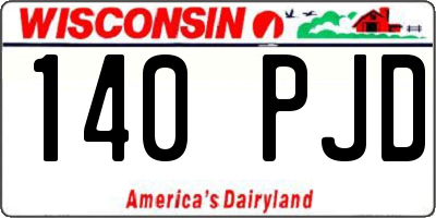 WI license plate 140PJD