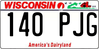 WI license plate 140PJG