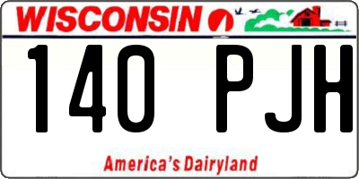 WI license plate 140PJH