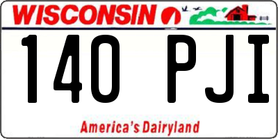 WI license plate 140PJI