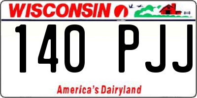 WI license plate 140PJJ
