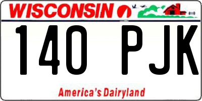 WI license plate 140PJK