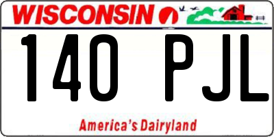 WI license plate 140PJL