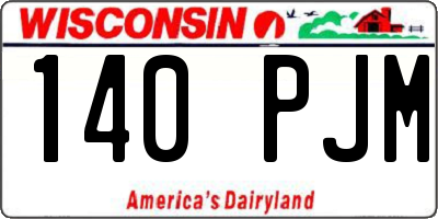 WI license plate 140PJM