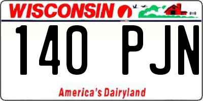 WI license plate 140PJN