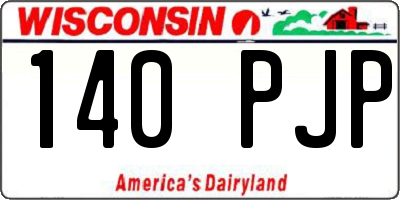 WI license plate 140PJP
