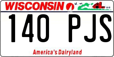 WI license plate 140PJS