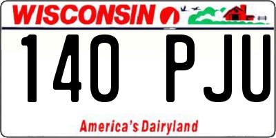 WI license plate 140PJU
